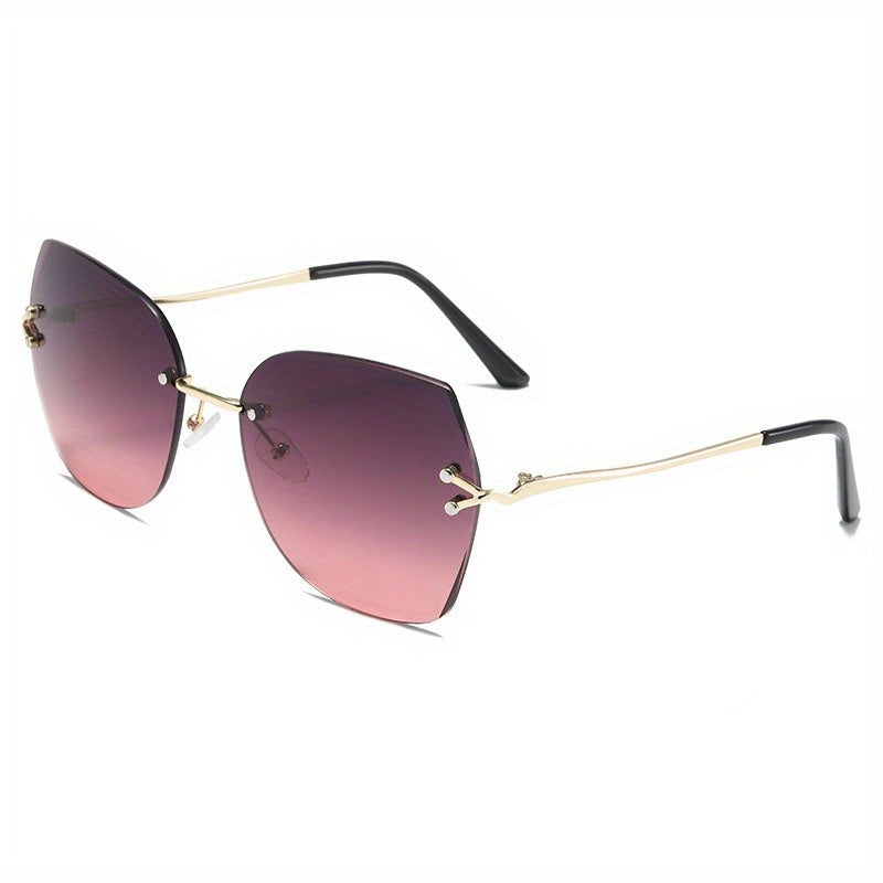 Ombre Rimless Sunglasses UV400 Sun Shades for Women