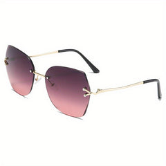 Ombre Rimless Sunglasses UV400 Sun Shades for Women