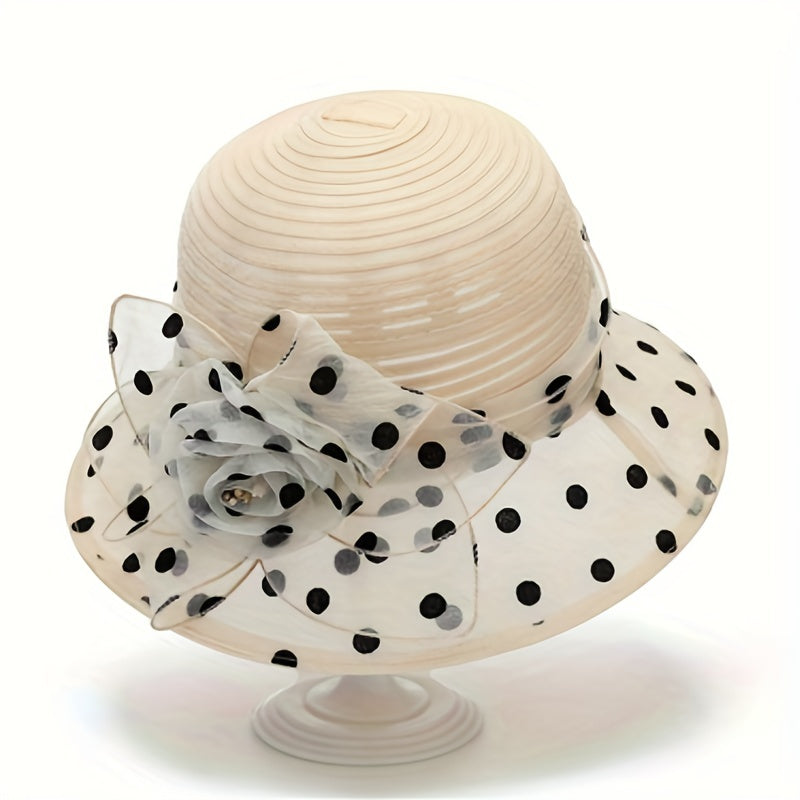 Lace Flower Dotted Bucket Hat Lightweight Sun Hats Women