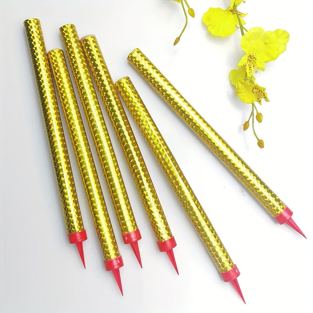 6pcs Golden Birthday Candles Long Thin Cake Cupcake Candles