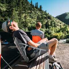 ETROL Inflatable Folding Chair Portable Cushioned Seat Backrest Camping Recliner
