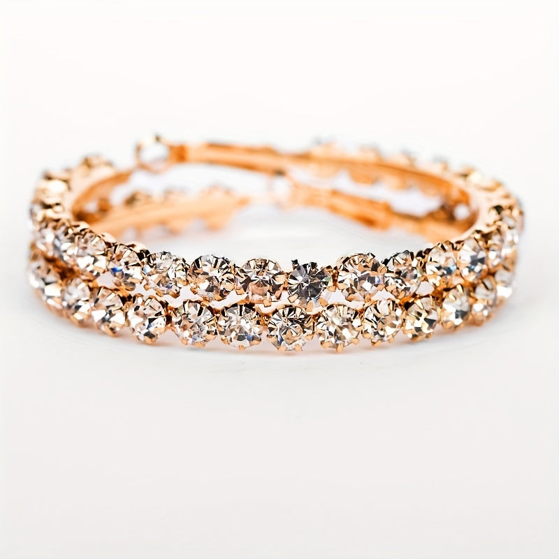 Big Hoop Earrings Oversized Zircon Circle Party Jewelry