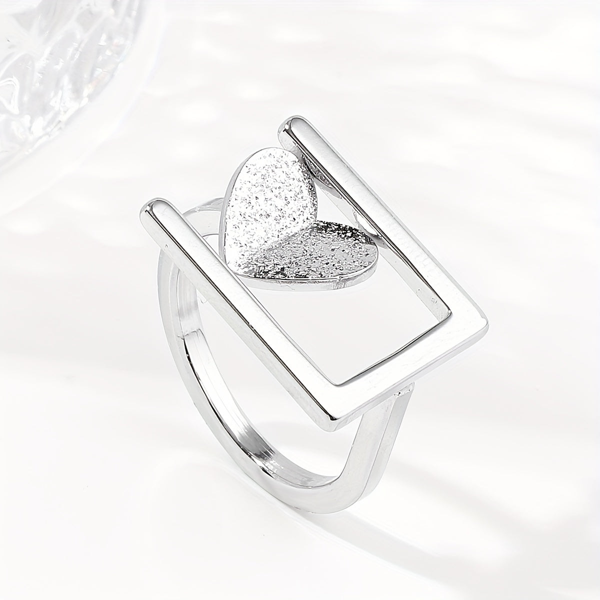 Heart Shaped Peach Steel Ring for Women