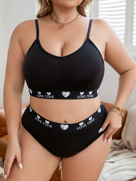  Sports Lingerie Set Women's Plus Full Cover Bra & Panty Two Piece Set