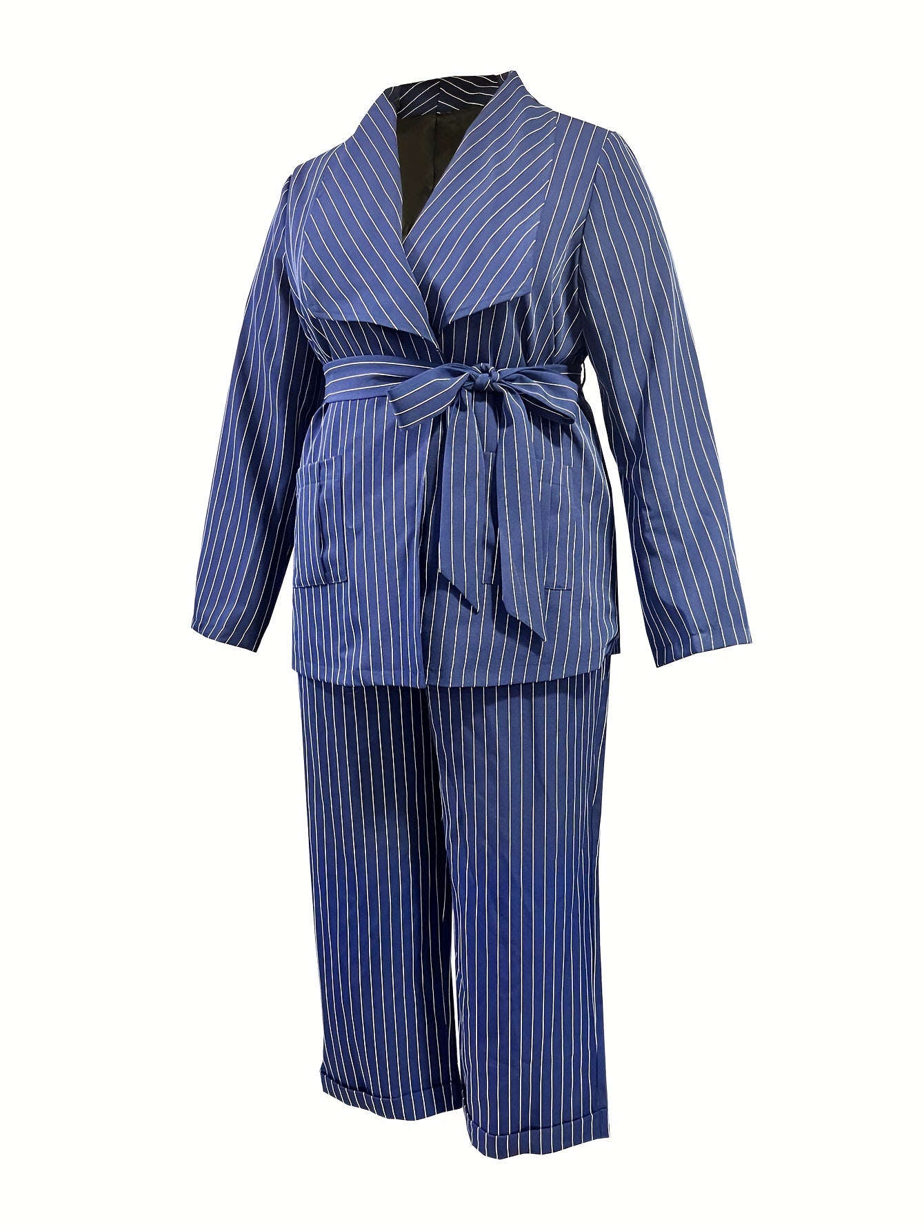  Plaid Print Blazer & Pants Set