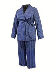 Plaid Print Blazer & Pants Set