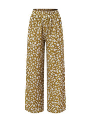 Plus Ditsy Print High Rise Wide Leg Pants