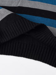Kids' V-Neck Striped Knit Vest for Autumn Winter