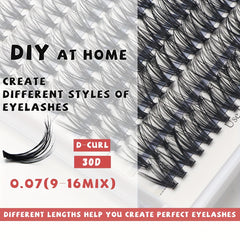 240 Pairs Cluster Lashes D Type 9mm 16mm Mixed Length Eyelashes DIY