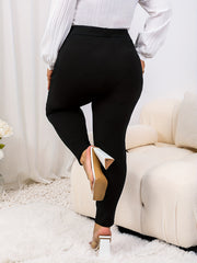  Solid High Rise Stretch Skinny Pants with Pockets