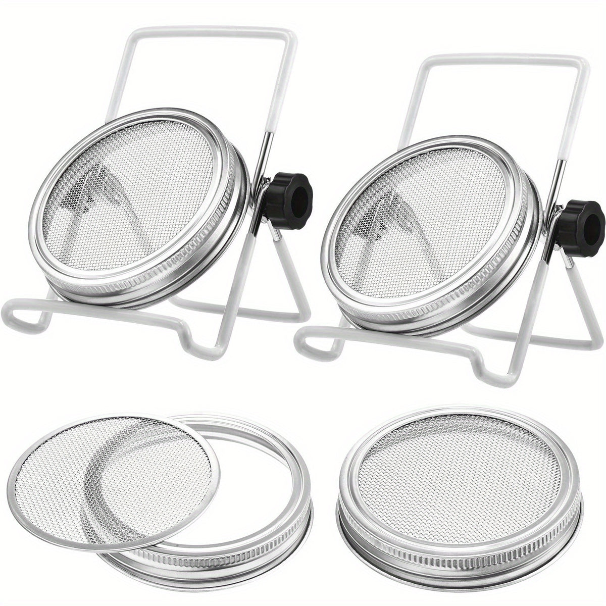 Mason Jar Sprouting Stands & Lids for Regular & Wide Mouth Jars
