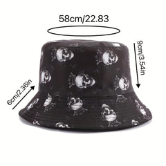 Skull Pattern Print Bucket Hat Lightweight Sun Hat Unisex Travel Essential