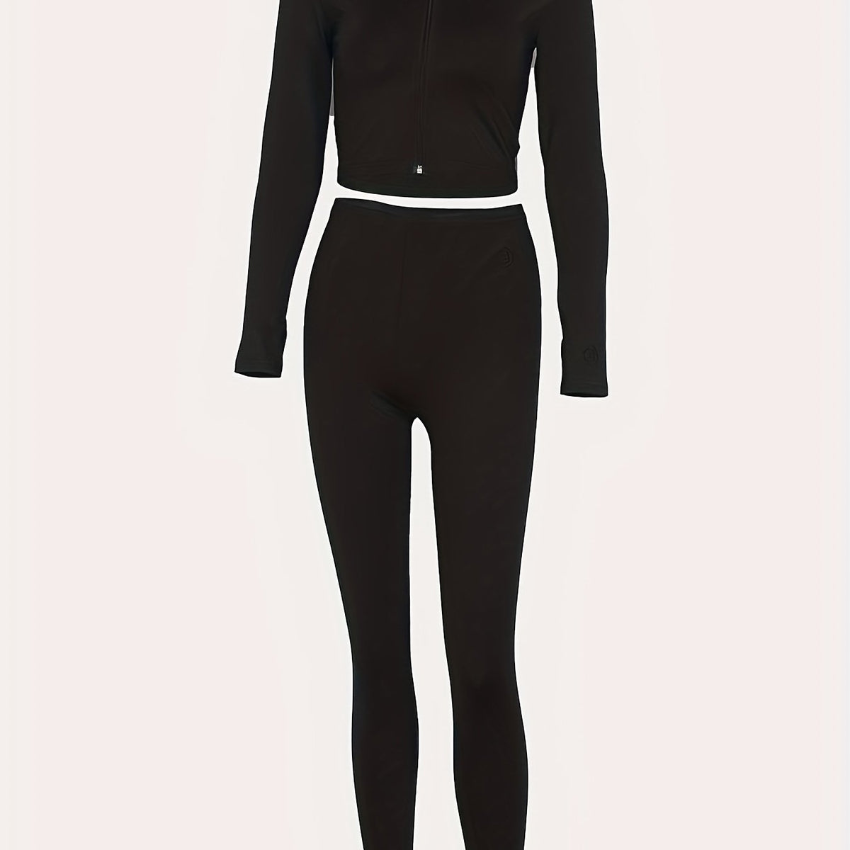 2pcs Yoga Sets Zipper Hooded Jacket & Leggings Women's Activewear