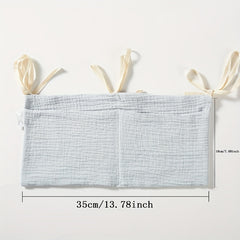 Grey Double Layer Cotton Baby Bedside Storage Bag
