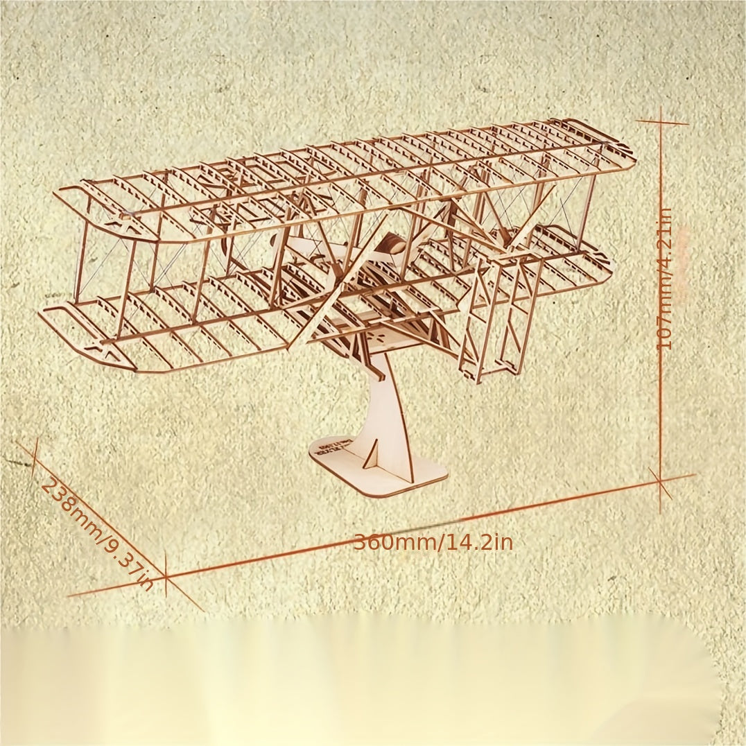 Wright Brothers Wooden Airplane Model 3D Puzzle Gift Educational Crafts