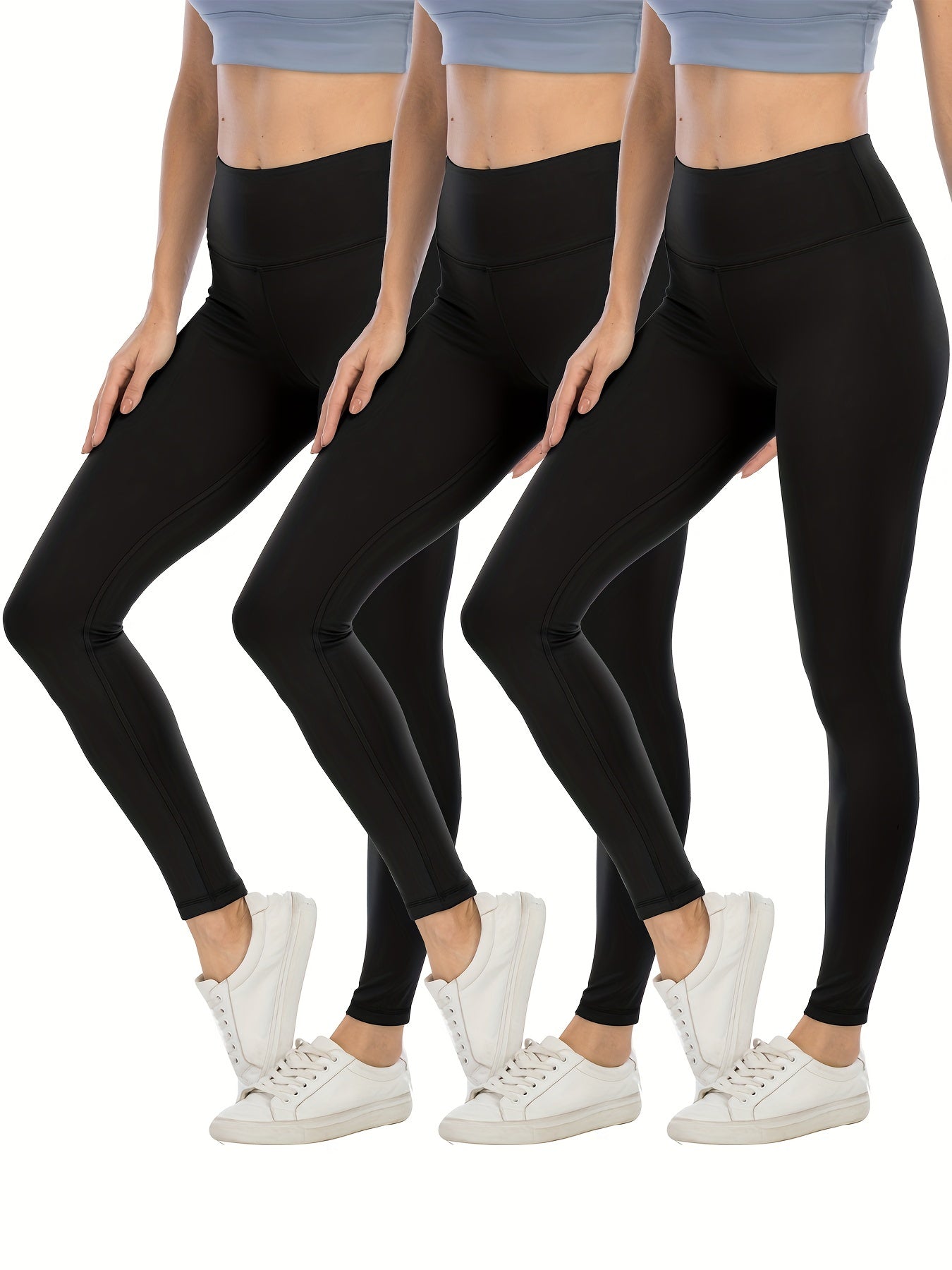 3 Pack Women's Solid Skinny Leggings
