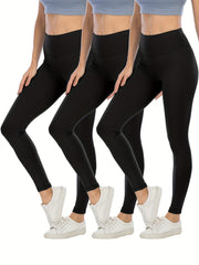 3 Pack Women's Solid Skinny Leggings