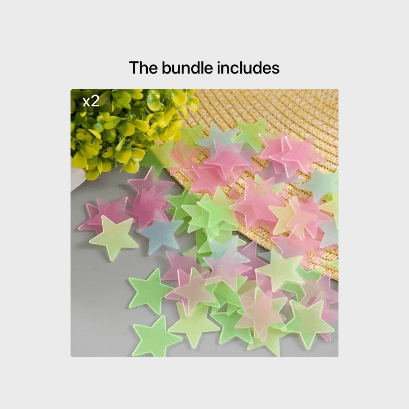 Kids Room Stars Luminous Stickers Set 100pc