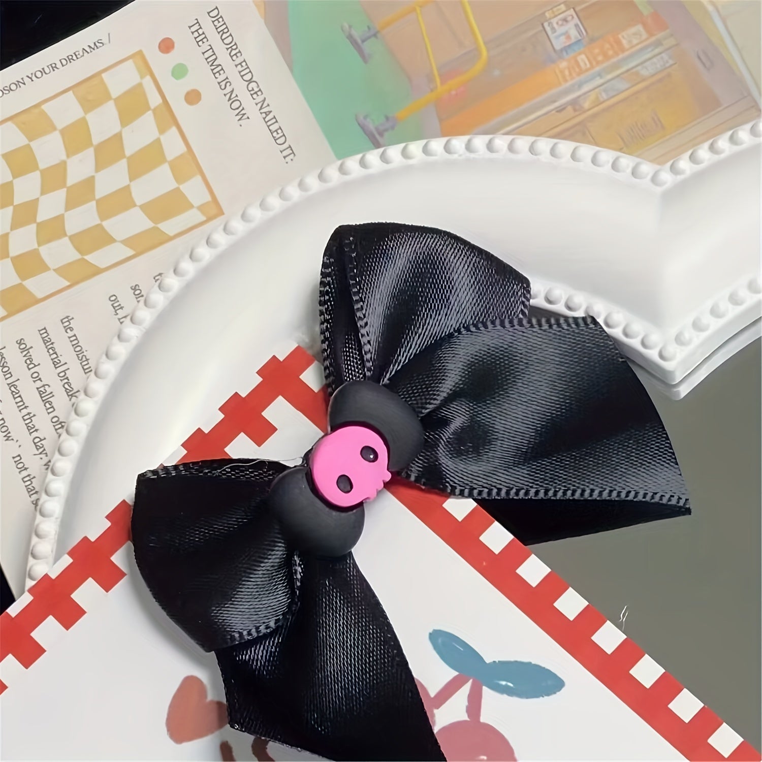 2 Pcs Skull Bow Hair Clip for Girls Women
