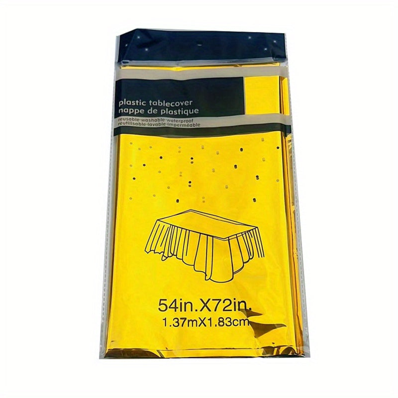 Bright Aluminum Film Tablecloth Waterproof Disposable Foil Tablecloth