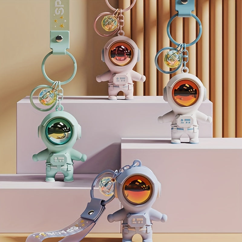 Astronaut Keychain Sunset Projector Light Keyring