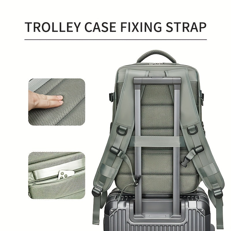 Large Capacity Nylon Backpack with Shoe Compartment for Travel