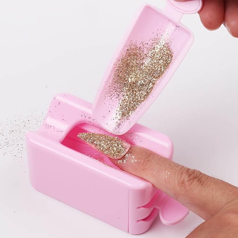 Nail Glitter Powder Recycling Box Double Layer Storage Case