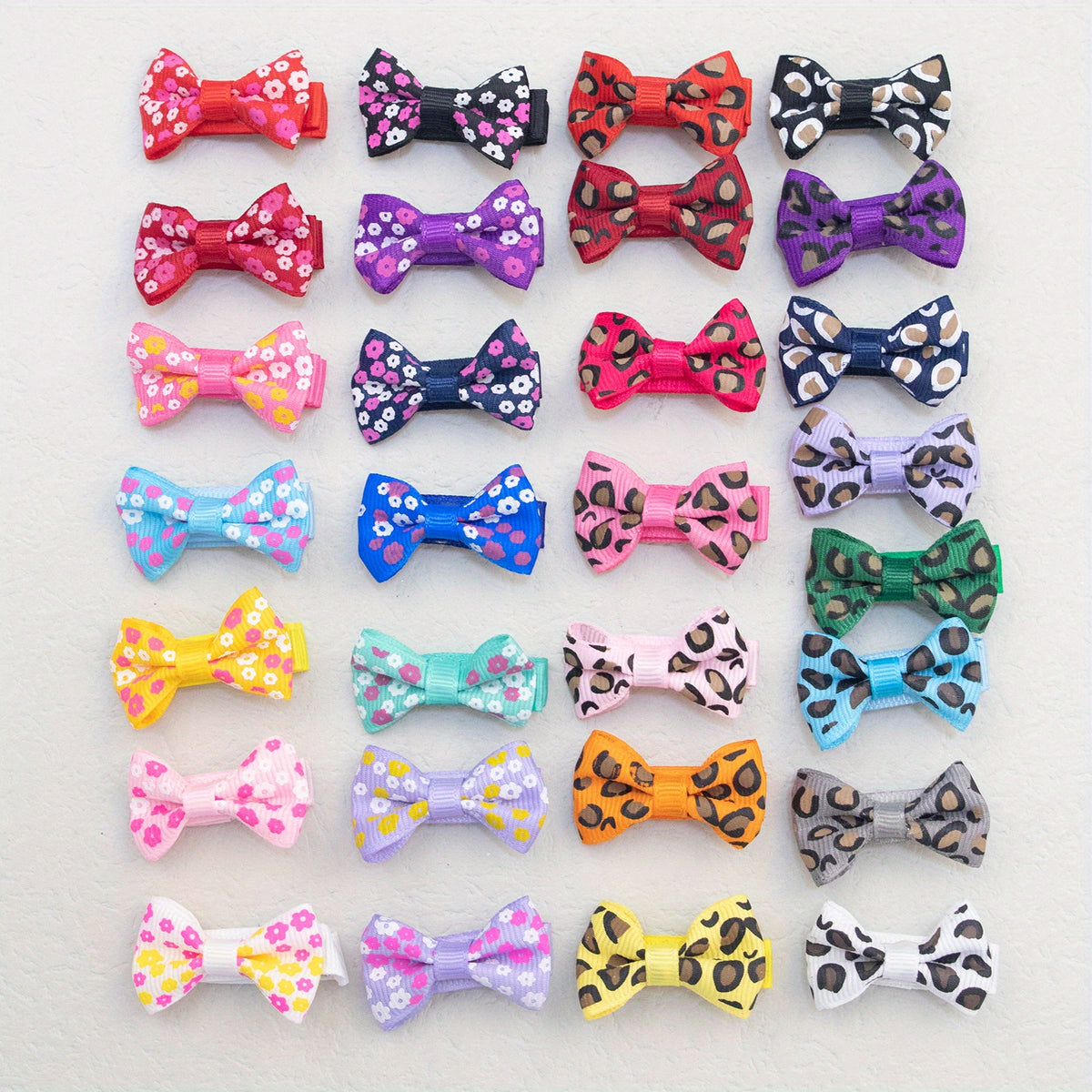 58pcs Leopard Print Bow Hair Clip Set for Girls