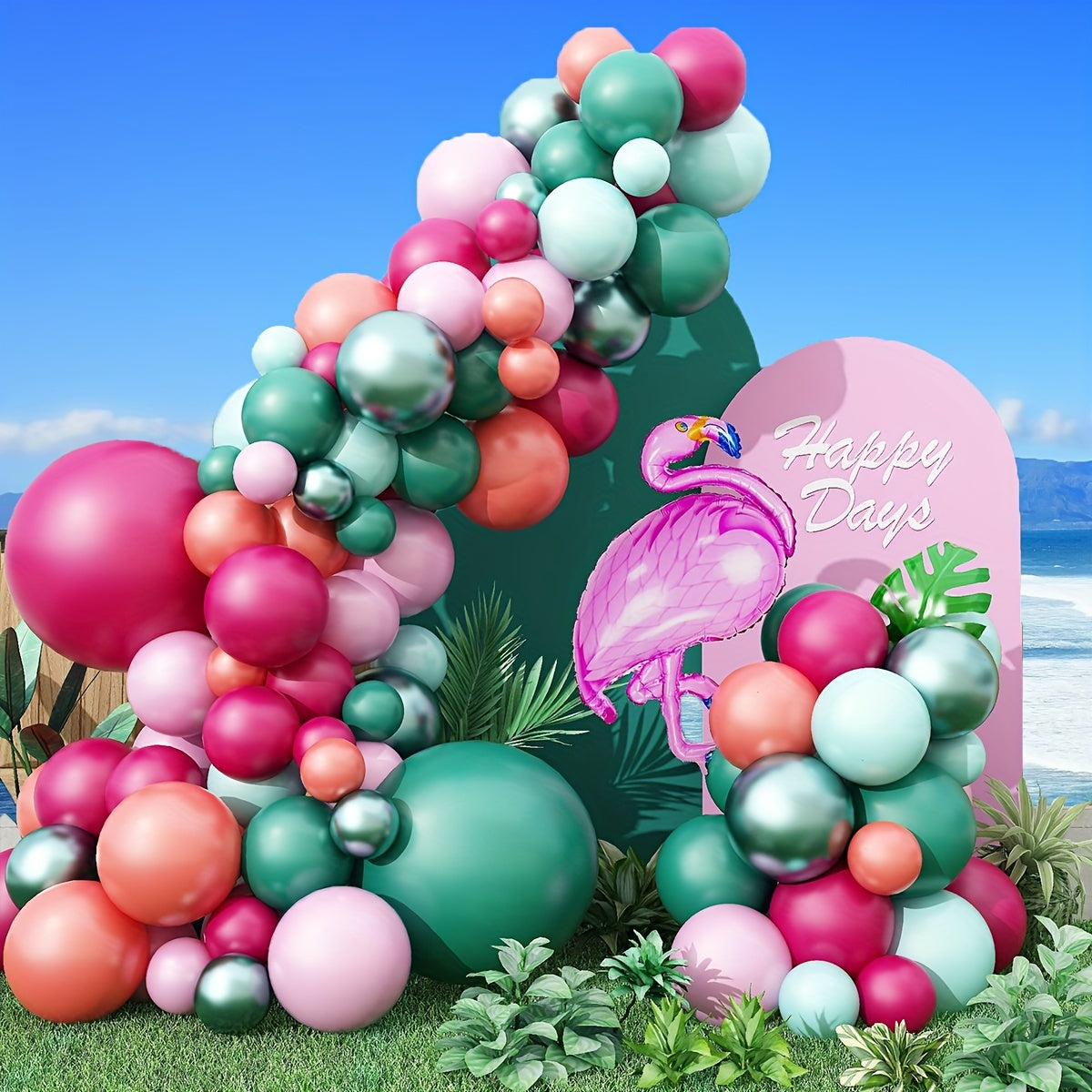 132pcs Flamingo Balloons Arch Garland Kit