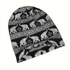 Elephant Pattern Beanie Hats Cap For Men Women Skull Beanies Ski Cap