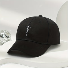 Faith Cross Embroidery Baseball Cap Lightweight Unisex Dad Hats