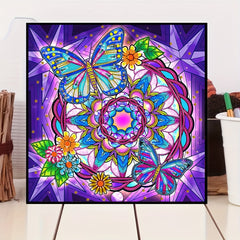 Butterfly Flower Diamond Painting Kit DIY 5D Special Shape Crystal Beginner Art