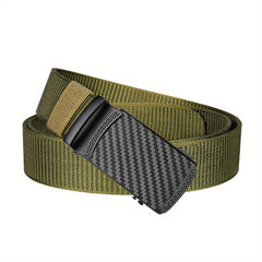 Men's Zinc Alloy Ratchet Belt Nylon Leather Belt