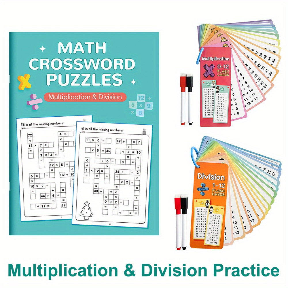 LACHILLY Multiplication & Division Times Table Workbooks & Flashcards Bundle