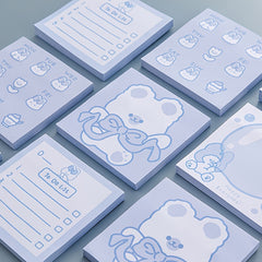80sheets Cute Animal Sticky Notes Notepad Message Book Office Supplies