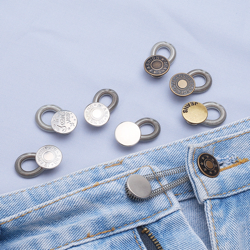 2pcs Jeans Waist Adjustment Button Metal Extend Sewing Buckle Pants Suit Coat