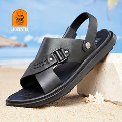 LAORENTOU Men's Non Slip Sandals Wear resistant Comfy Beach Shoes