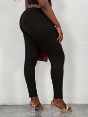  High Rise Solid Skinny Pants