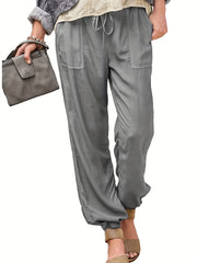  Drawstring Side Pocket Cuffed Pants