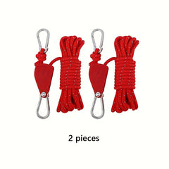 2pcs Camping Canopy Wind Rope Tent Rope Pulley Adjuster Rope Lamp Adjustable