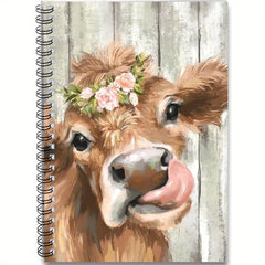 Enchanting Bull and Wreath Spiral Notebook 100 Pages 14 x 10 Mixed Colors