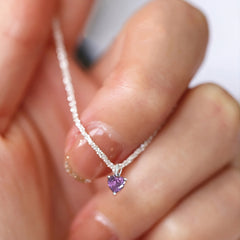 Heart Shape Pendant Necklace Sparkly Chain Sweet Neck Jewelry