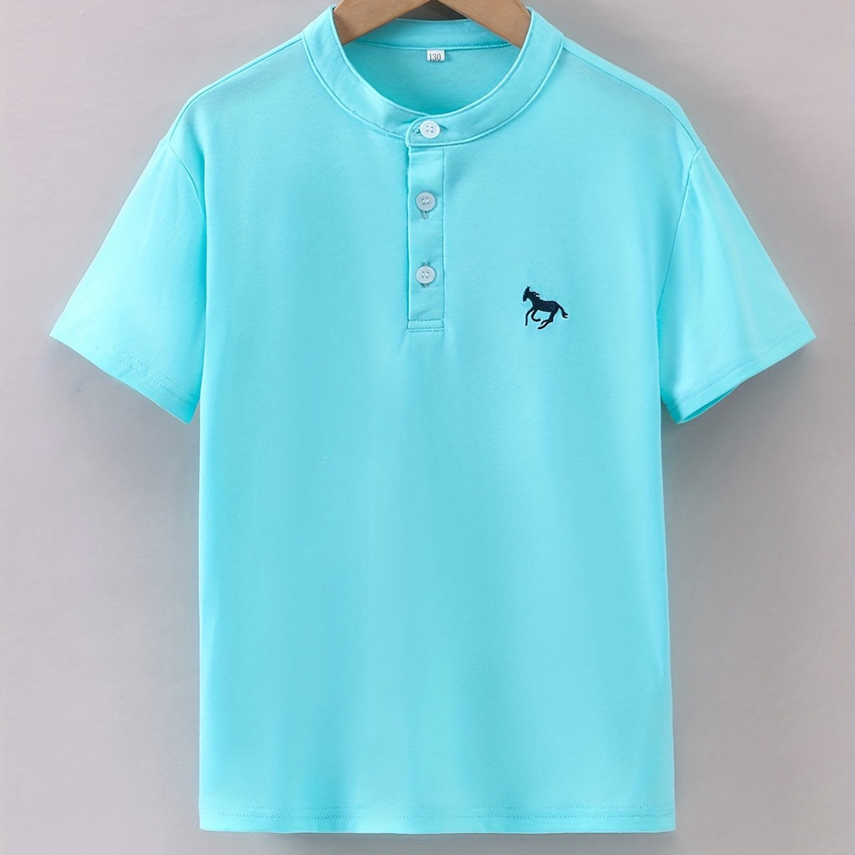Horse Graphic Print Boys Top Short Sleeve Shirt Boys Clothes Summer