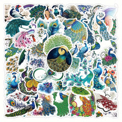50pcs Cartoon Peacock Graffiti Stickers Laptop Helmet Skateboard Waterproof DIY