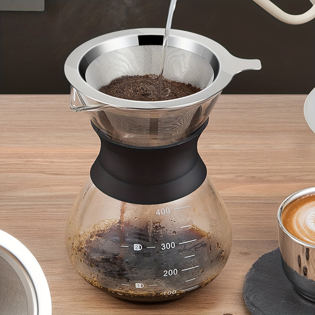 1pc Stainless Steel Filter Mesh Coffee Dipper Cone Stainless Steel Coffee Filter
