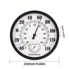 Wall Mounted Indoor Thermometer Hygrometer No Batteries