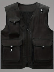 Men's Summer Outdoor Vest Breathable Zip Up & Thin Sleeveless Jacket