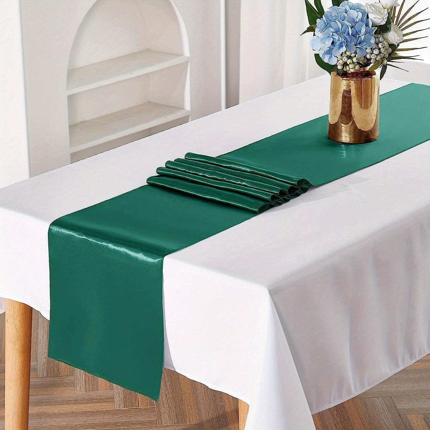 Satin Table Runner 30x274cm Long for Wedding Banquets - Rose Golden