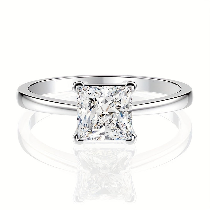 Classic Princess Cut Moissanite Ring