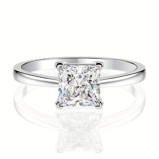 Classic Princess Cut Moissanite Ring